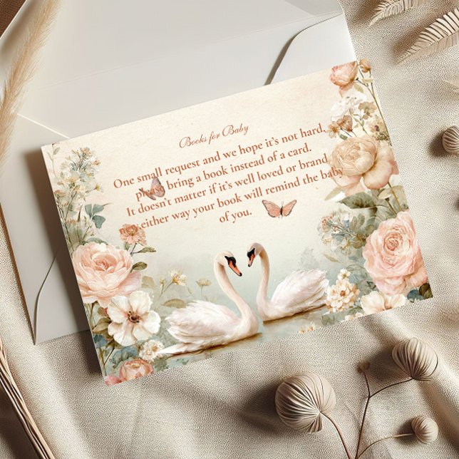 Tarjeta De Recepción Elegante lago Swan Flora Diapper Raffle (Subido por el creador)