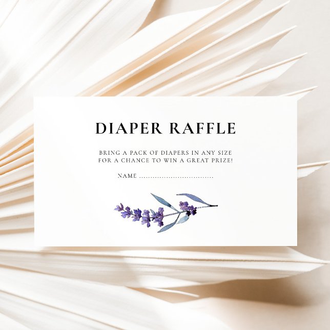 Tarjeta De Recepción Elegante Lavanda Diaper Raffle Baby Shower (Subido por el creador)