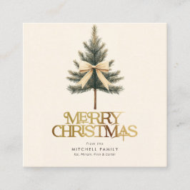 Tarjeta De Recepción Elegante lazo de árbol de pino de Navidad para fam
