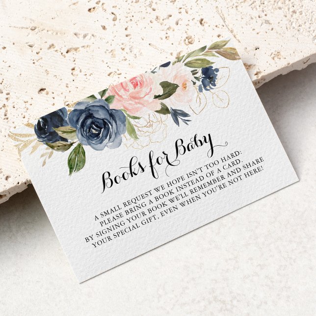 Tarjeta De Recepción Elegante libro de Baby Shower floral de invierno (Subido por el creador)