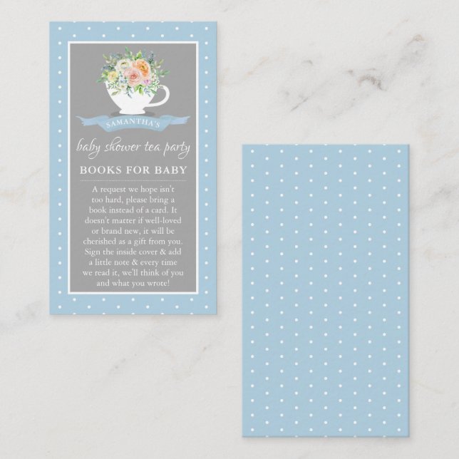 Tarjeta De Recepción Elegante libro de Fiestas de té de Baby Shower con (Anverso / Reverso)