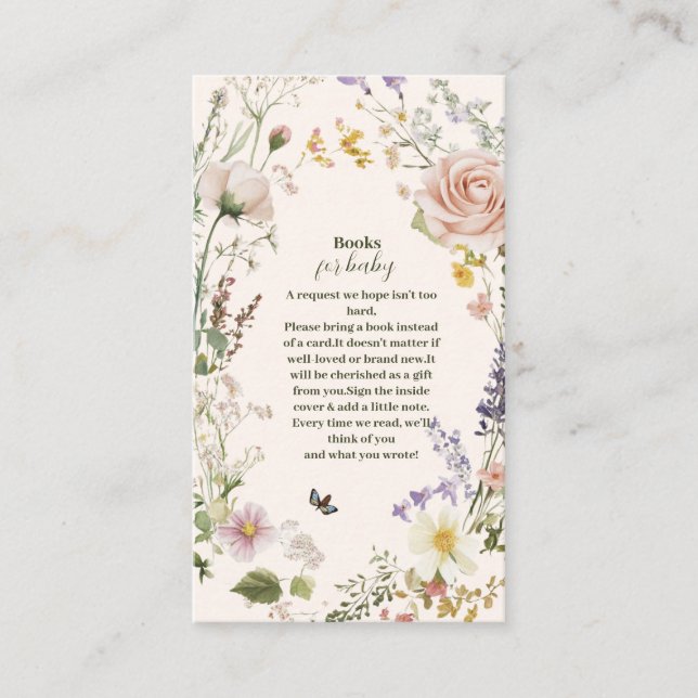 Tarjeta De Recepción Elegante libro rústico de flores silvestres rosada (Anverso)