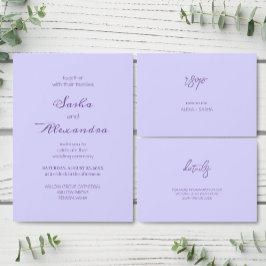 Tarjeta De Recepción Elegante Lila Sólido Lavanda 