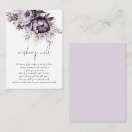 Tarjeta De Recepción Elegante Lilac Florals Script Boda Desear Bien