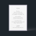Tarjeta De Recepción Elegante Lilac Monograma Boda moderno<br><div class="desc">Tarjetas de gabinete boda modernas con un diseño limpio con fuentes serif y script.</div>
