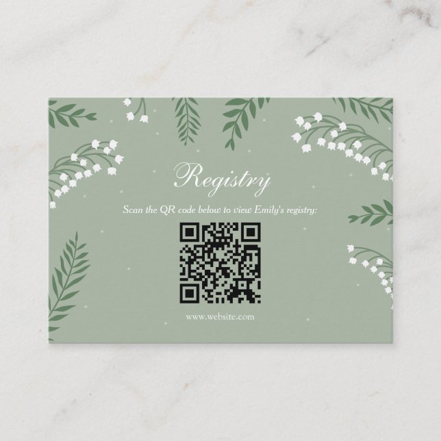 Tarjeta De Recepción Elegante Lily del Registro de Ducha Bridal del Val (Anverso)