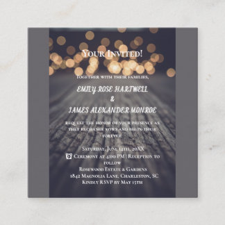 Tarjeta De Recepción Elegante madera rústica campestre
