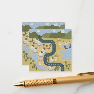 Tarjeta De Recepción Elegante mapa de viajes de vacaciones de personali