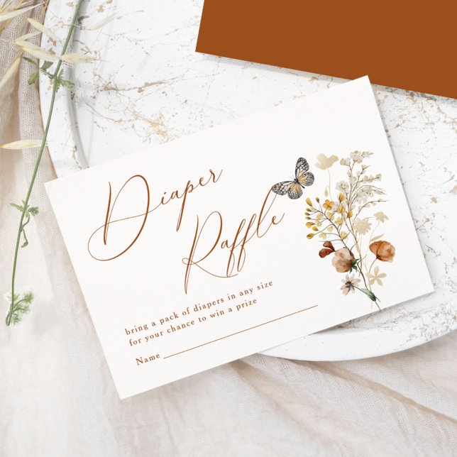 Tarjeta De Recepción Elegante mariposa de flores silvestres Diaper Raff (Subido por el creador)