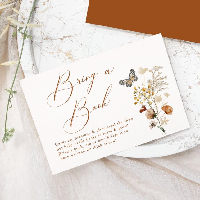 Tarjeta De Recepción Elegante mariposa de flores silvestres trae un lib (Subido por el creador)