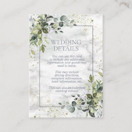 Tarjeta De Recepción Elegante mármol verde azul eycalipto