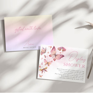 Tarjeta De Recepción Elegante, me da mariposas para mostrar ducha