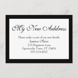 Tarjeta De Recepción Elegante Mi nueva dirección bordeada de negro sobr
