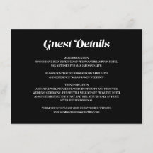 Elegante Minimalismo negrita Negra Boda Detalles d