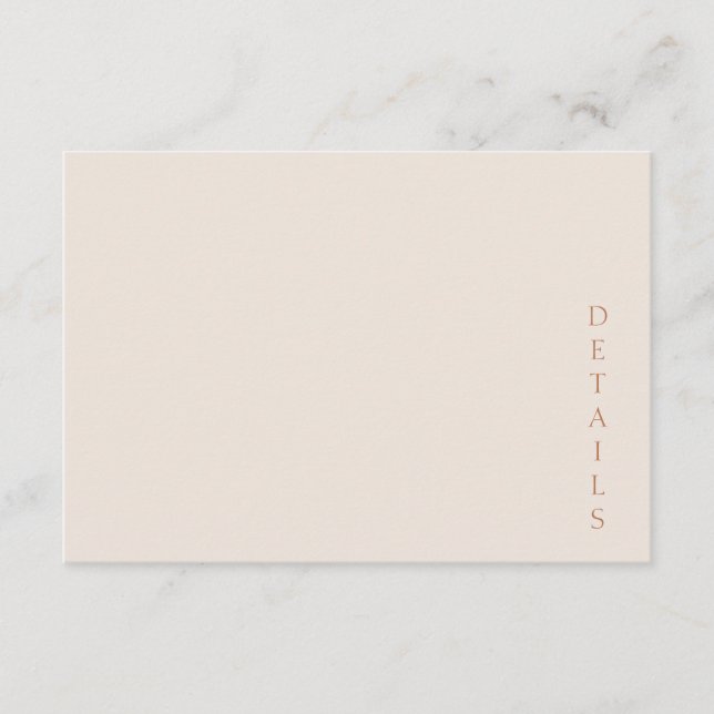Tarjeta De Recepción Elegante Minimalista Boda de Arena del Desierto de (Anverso)