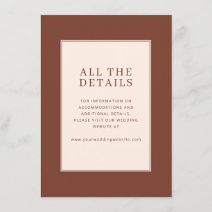 Tarjeta De Recepción Elegante Minimalista Marrón