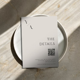 Tarjeta De Recepción Elegante Minimalista moderno negro y Boda de marfi