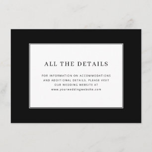 Tarjeta De Recepción Elegante Minimalista Tipográfica Negra