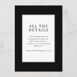 Tarjeta De Recepción Elegante Minimalista Tipográfico Negro