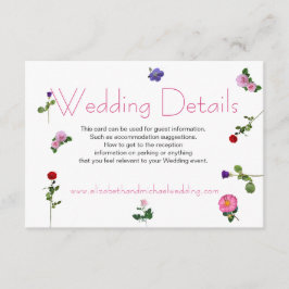 Tarjeta De Recepción Elegante Moda Boda floral rosa