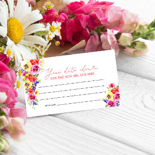 Tarjeta De Recepción Elegante Moda Flores silvestres guión de citas ide