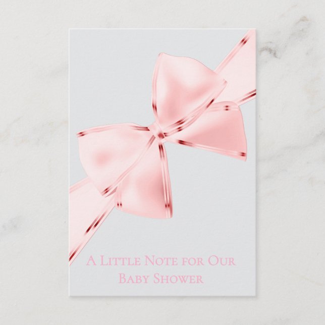 Tarjeta De Recepción Elegante Moda Rosa Coquette Bow Baby Shower (Anverso)