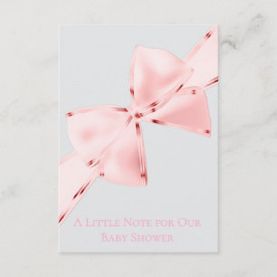 Tarjeta De Recepción Elegante Moda Rosa Coquette Bow Baby Shower