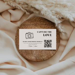 Tarjeta De Recepción Elegante Moderno Captura El Código QR Amor