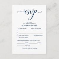 Elegante Moderno RSVP, Azul Marino, Responder