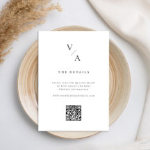 Elegante Monograma moderno Boda blanco y negro