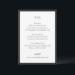 Tarjeta De Recepción Elegante Monograma negro y blanco Boda moderno<br><div class="desc">Tarjetas de gabinete boda modernas con un diseño limpio con fuentes serif y script.</div>