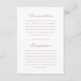 Tarjeta De Recepción Elegante Monograma Rosa Rubor Script Boda Hotel