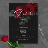 Elegante Moody Sangre Rojo Roses Detalles Florales