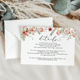 Tarjeta De Recepción Elegante Naranja Peach Floral Boda Detalles