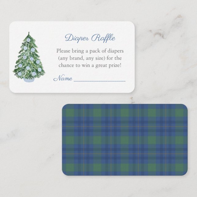 Tarjeta De Recepción Elegante Navidad Niño Baby Shower Diaper Raffle (Anverso / Reverso)
