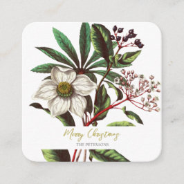Tarjeta De Recepción Elegante Navidades botánicos de época Rosa Flor
