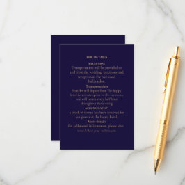 Tarjeta De Recepción Elegante Navy & Gold Art Deco Personalizado 
