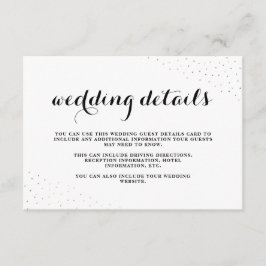 Tarjeta De Recepción Elegante negro y blanco con puntos Bodas detalles