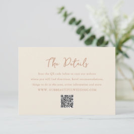 Tarjeta De Recepción Elegante Neutrales Terrestres QR Código Boda moder