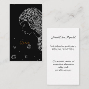 Tarjeta De Recepción Elegante novia en silueta negra y blanca para invi