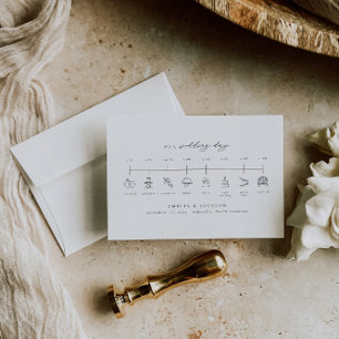 Tarjeta De Recepción Elegante Orden De Eventos De Boda