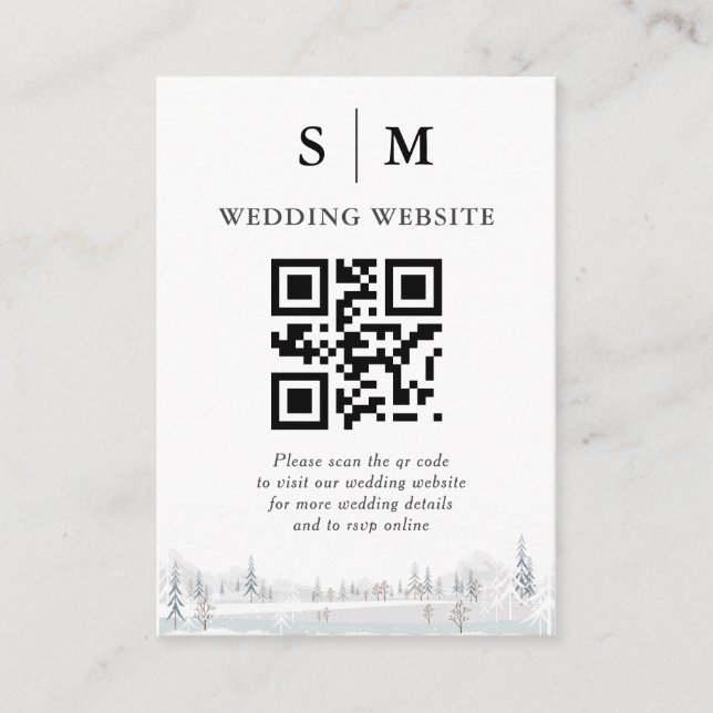 Tarjeta De Recepción Elegante País de las Maravillas de Invierno Copos  (Anverso)