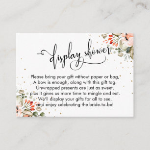 Tarjeta De Recepción Elegante Pantalla Bridal Ducha Floral Confetti
