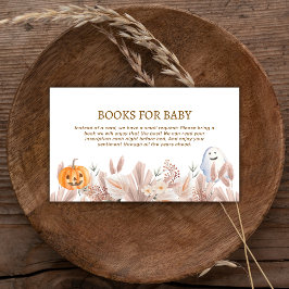 Tarjeta De Recepción Elegante Pequeño Boo Boho Fantasma Libros Baby Sho
