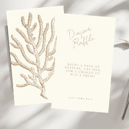 Tarjeta De Recepción Elegante Personalizable Natural Náutico Baby Showe