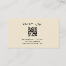 Tarjeta De Recepción Elegante personalizado de fotos moderno código qr