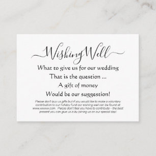 Tarjeta De Recepción Elegante poema de Wshing Well Contribution