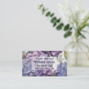 Tarjeta De Recepción Elegante polvorienta hidrangeas de color azul viol