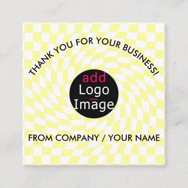 Tarjeta De Recepción Elegante Profesional Gracias Personalizado Checker (Anverso)