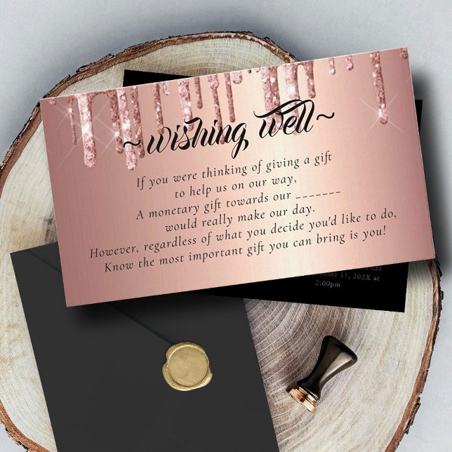 Tarjeta De Recepción Elegante purpurina deseando lo mejor para el Boda (Subido por el creador)